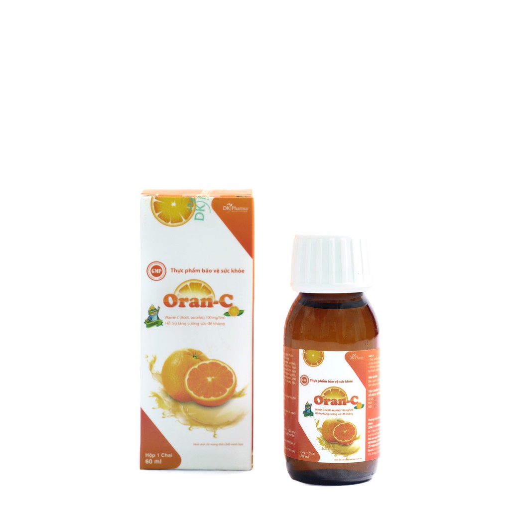 Siro Vitamin C trẻ em ORAN-C 60ml - Siro tăng cường đề kháng dành riêng cho trẻ hay ốm vặt, viêm mũi, viêm họng, ho, đờm