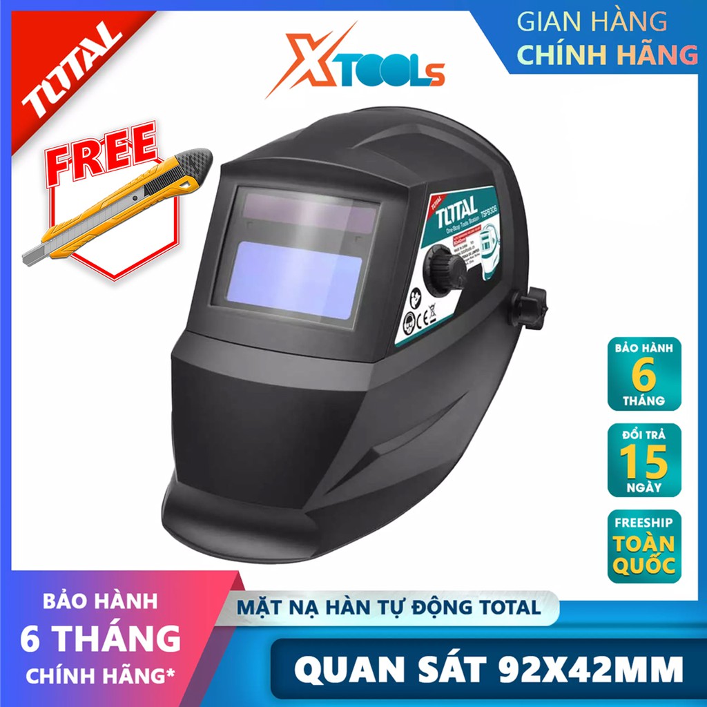 Mặt nạ hàn điện tử TOTAL TSP9306 mặt nạ hàn tự động Vùng quan sát 92 × 42mm, Kích thước hộp mực 110 × 90 × 9mm [XTOOLs]