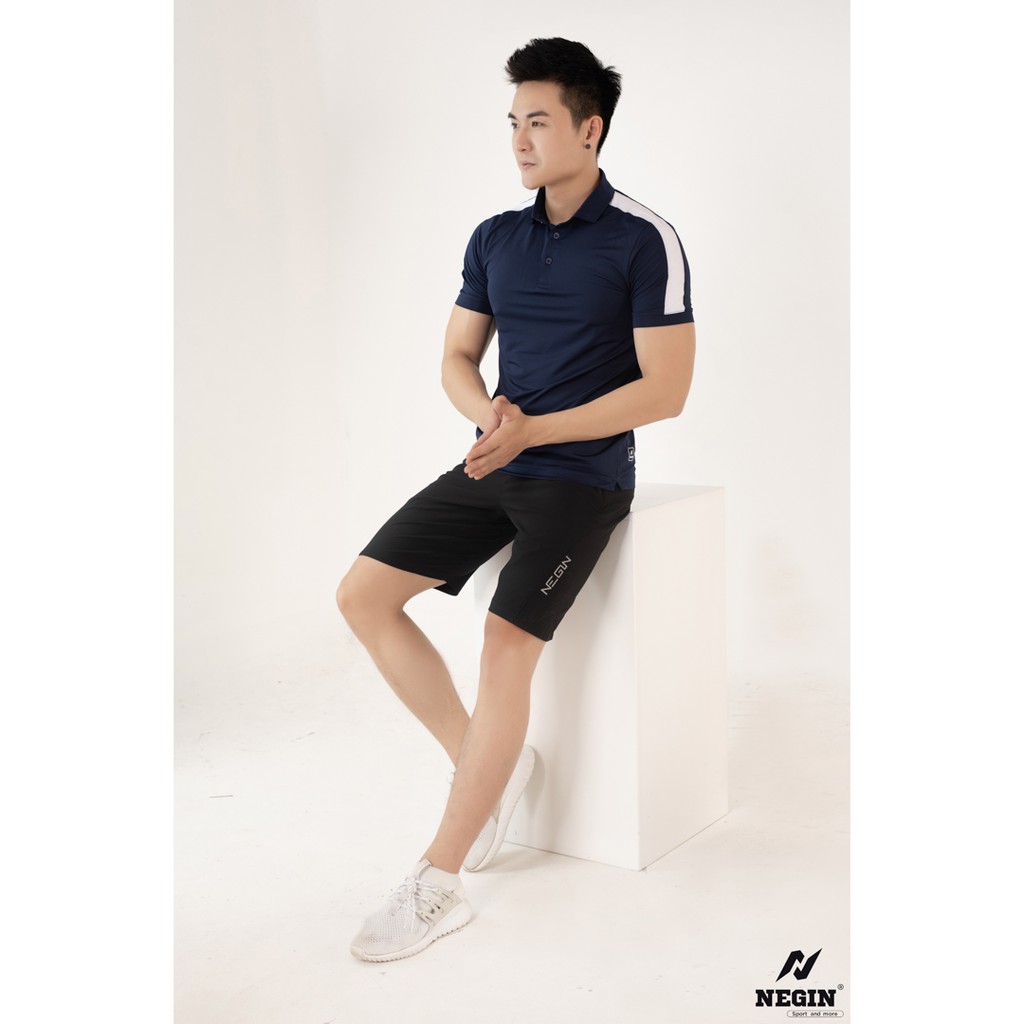 Áo Polo Nam NEGIN Dáng Regular Fit Tay Ngắn Với Thiết Kế Lỗ Kim Phối Vai Cao Cấp, Chất Liệu Vải Kháng Khuẩn Tốt AG317