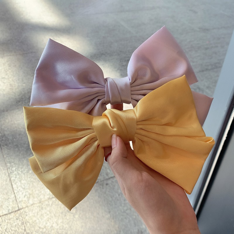 Kẹp Tóc Nơ Vải Satin Phong Cách Hàn Quốc
