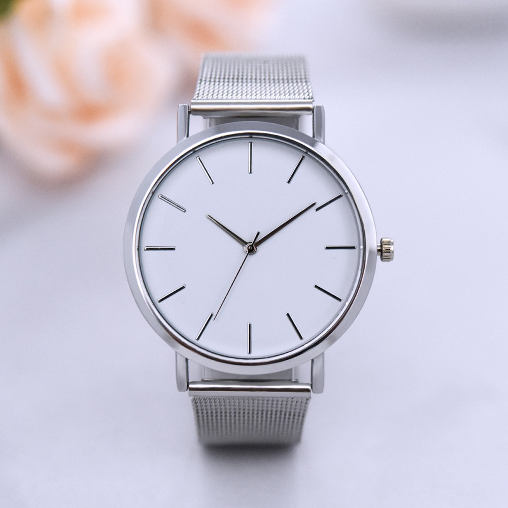 Đồng Hồ Analog Máy Quartz Mặt Tròn Với Dây Đeo Hợp Kim