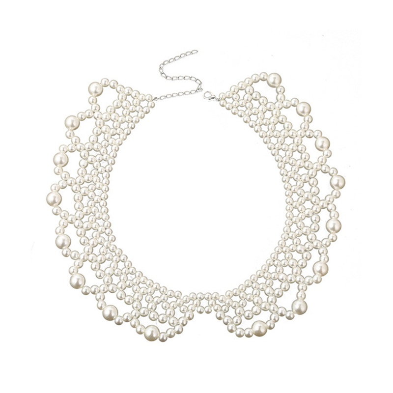 Vòng Cổ Choker Đính Hạt Ngọc Trai Nhân Tạo Kiểu Dáng Tối Giản