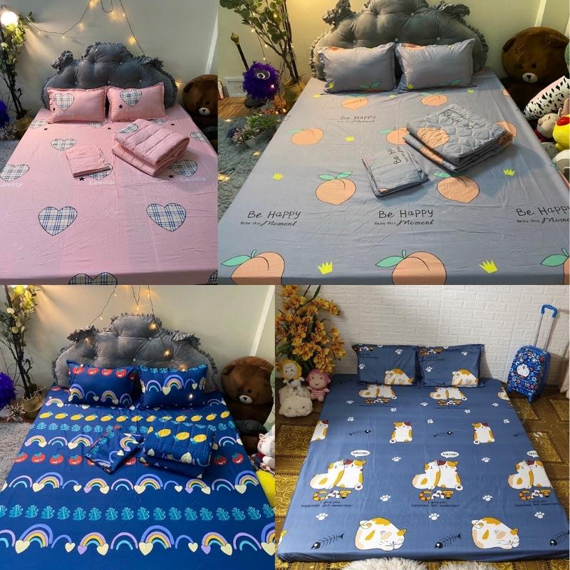 Ga bo chun kèm 2 vỏ gối đầu cotton giường 🛏1M6/1M8🛏 Họa tiết ngộ nghĩnh chọn mẫu ngay trên ảnh | WebRaoVat - webraovat.net.vn