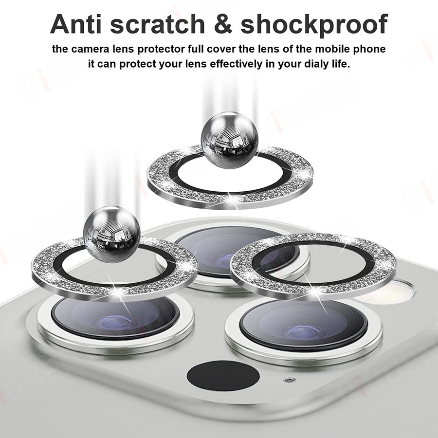 Miếng dán đính đá bảo vệ camera cho iPhone 11 12 13 Pro Max 12 13 Mini