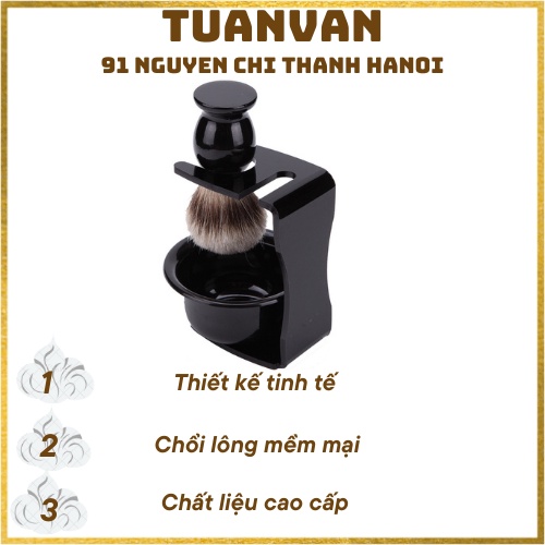 Bộ đánh bọt quét kem cạo râu Barber