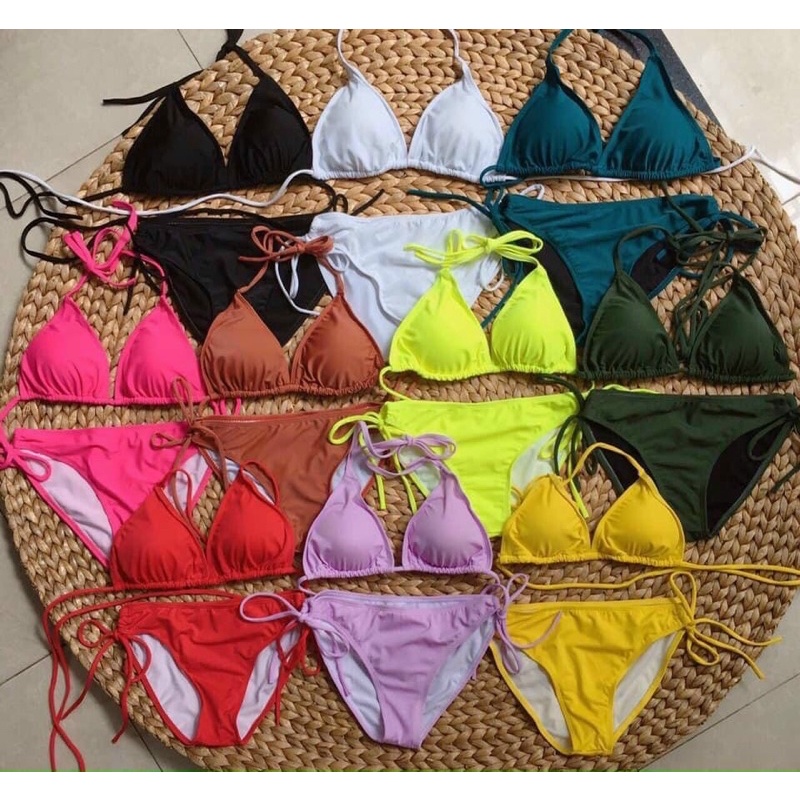 Set Bikini Hai Mảnh Tam Giác Sexy Đủ Màu Freesize