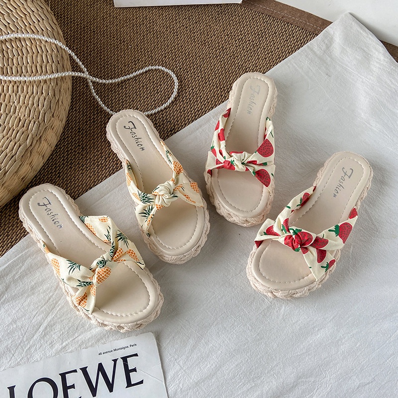 Dép đi biển IELGY thắt nơ thời trang dành cho nữ