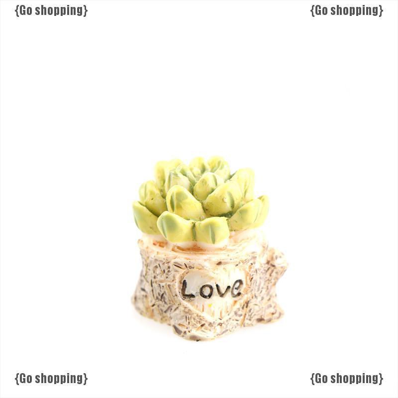 Bộ 4 Chậu Cây mini Bằng Nhựa resin Dùng Trang Trí