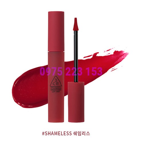 Son kem 3CE Smoothing Lip Tint – Shameless Màu Đỏ Lạnh