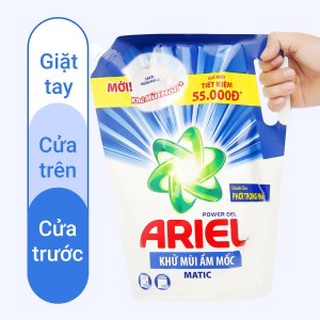 Nước giặt ariel matic khử mùi ẩm mốc bịch 2.15 kg 2.0 lít