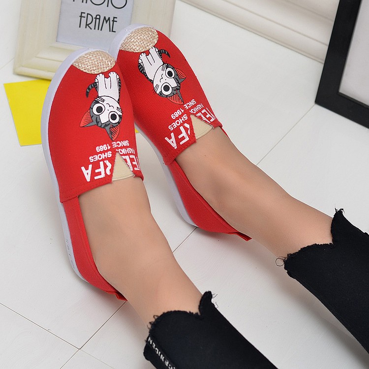 Giày slip on mèo cá tính- GTTG29 | BigBuy360 - bigbuy360.vn