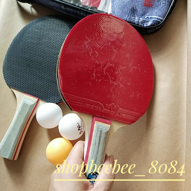 BỘ 2 VỢT BÓNG BÀN+ TẶNG KÈM 3 BÓNG VÀ BAO ĐỰNG