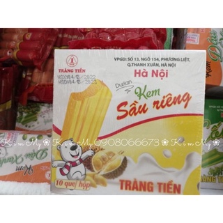 Hộp 10 cây kem tràng tiền vị Sầu Riêng dẻo thơm ngon