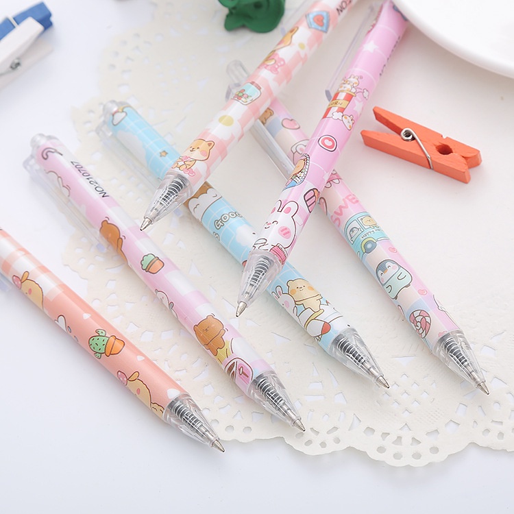 Bút Gel Bấm Thỏ Đáng Yêu Mực Đen 0,5mm Dễ Thương H201