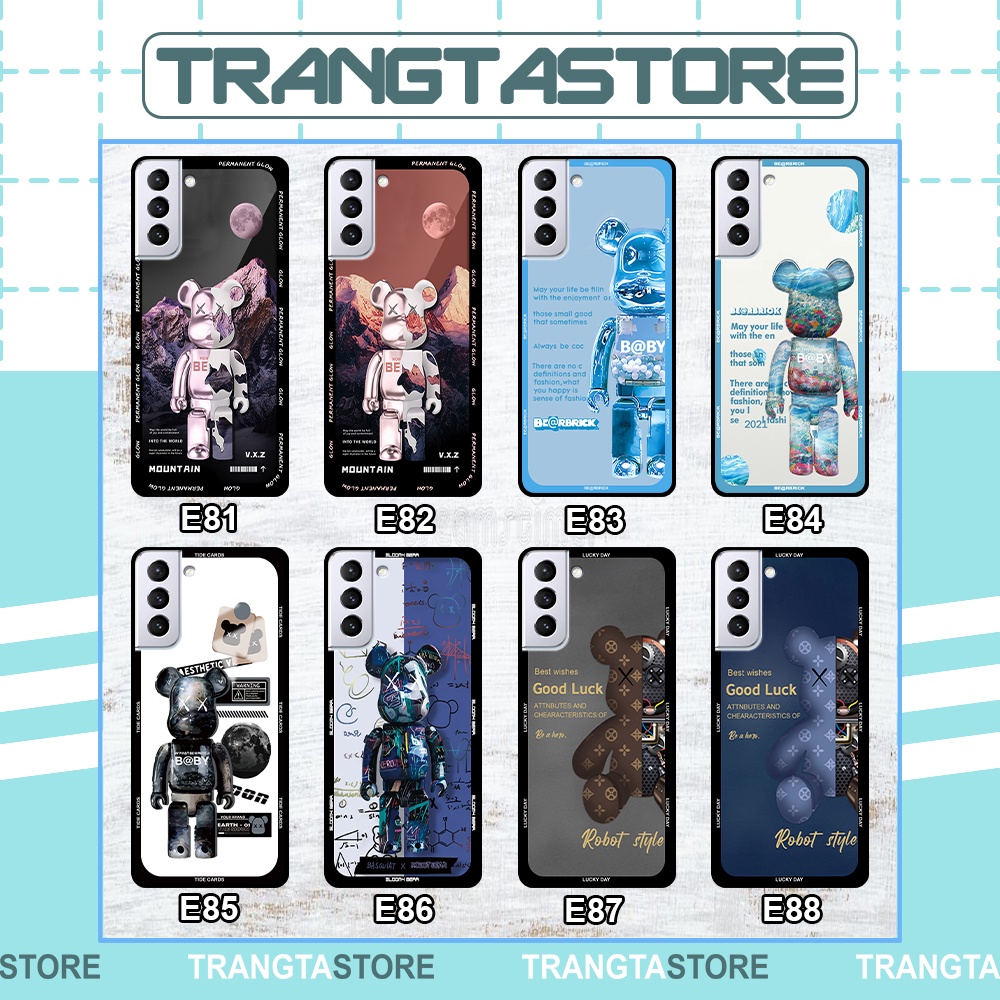 Ốp lưng Samsung S21 5G / S21 Plus 5G / S21+ 5G / S21 Ultra 5G / S21 FE 5G in hình gấu Bearbrick,Mountain,xanh,đen,đỏ giá
