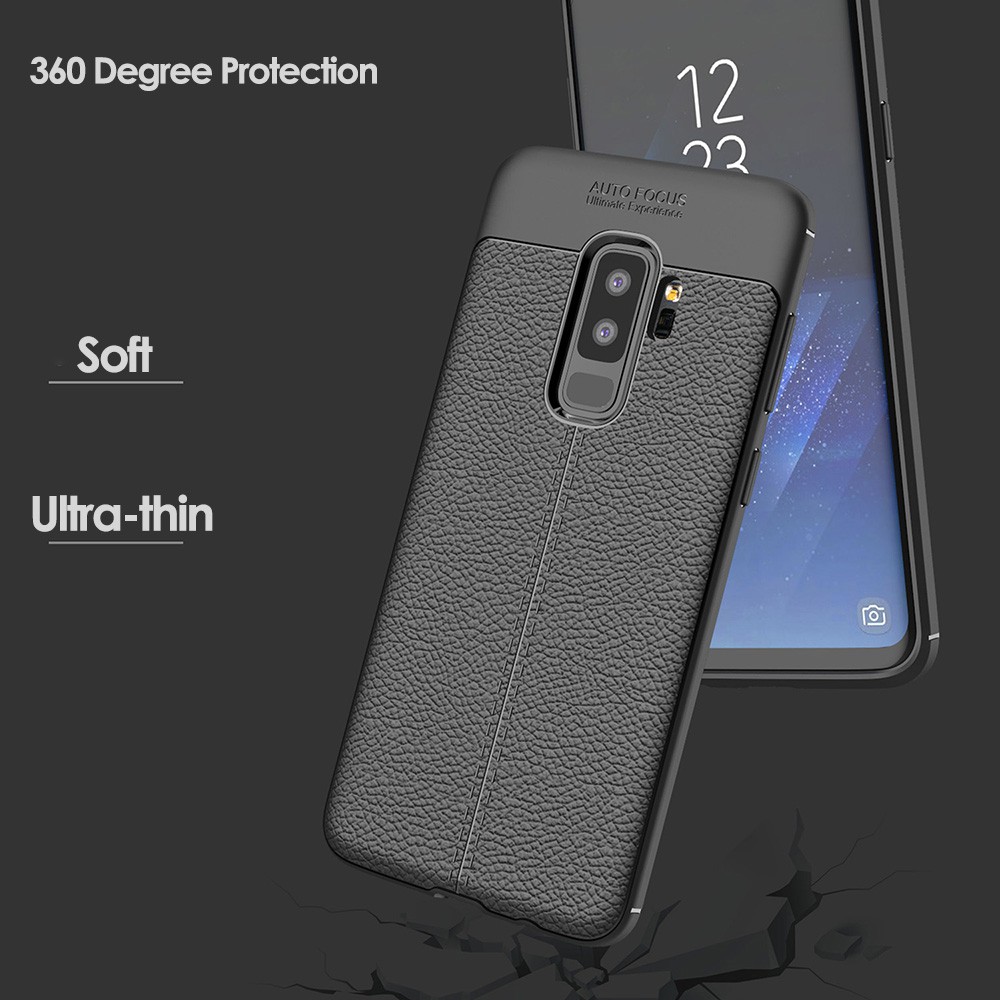 Ốp điện thoại da mềm siêu mỏng chống sốc vân quả vải dành cho Samsung Galaxy S8 S9 Plus S7 Edge