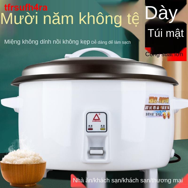 Nồi cơm điện thương mại mới dung tích lớn cực 8 lít gia dụng 4L6 có xửng hấp 10