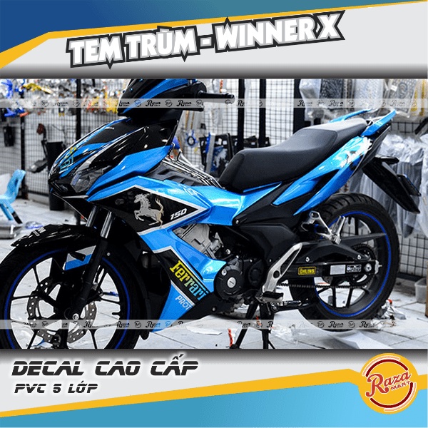 Tem trùm WINNER X màu xanh đen | Decal PVC 5 lớp cao cấp | Mã tem: WINX 0099