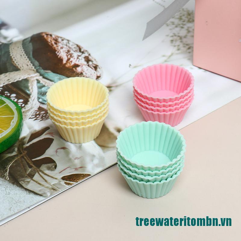 Set 12 Khuôn Làm Bánh Cupcake Bằng Silicon Tiện Dụng