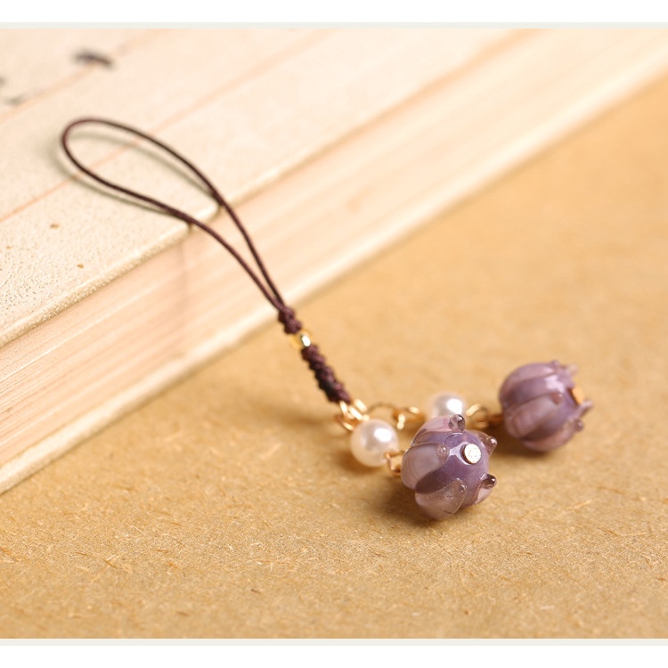 Hàng Mới Về [Hàng Mới Về] Dây Đeo Điện Thoại Phong Cách Mori Lily of the Valley Phong Cách Trung Hoa