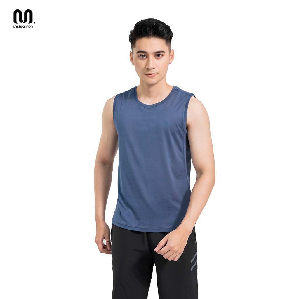 Áo ba lỗ nam INSIDEMEN tanktop tập gym, chất co giãn, thoáng khí - ITT010S1
