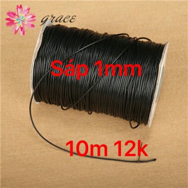 10m Dây sáp đen 1mm