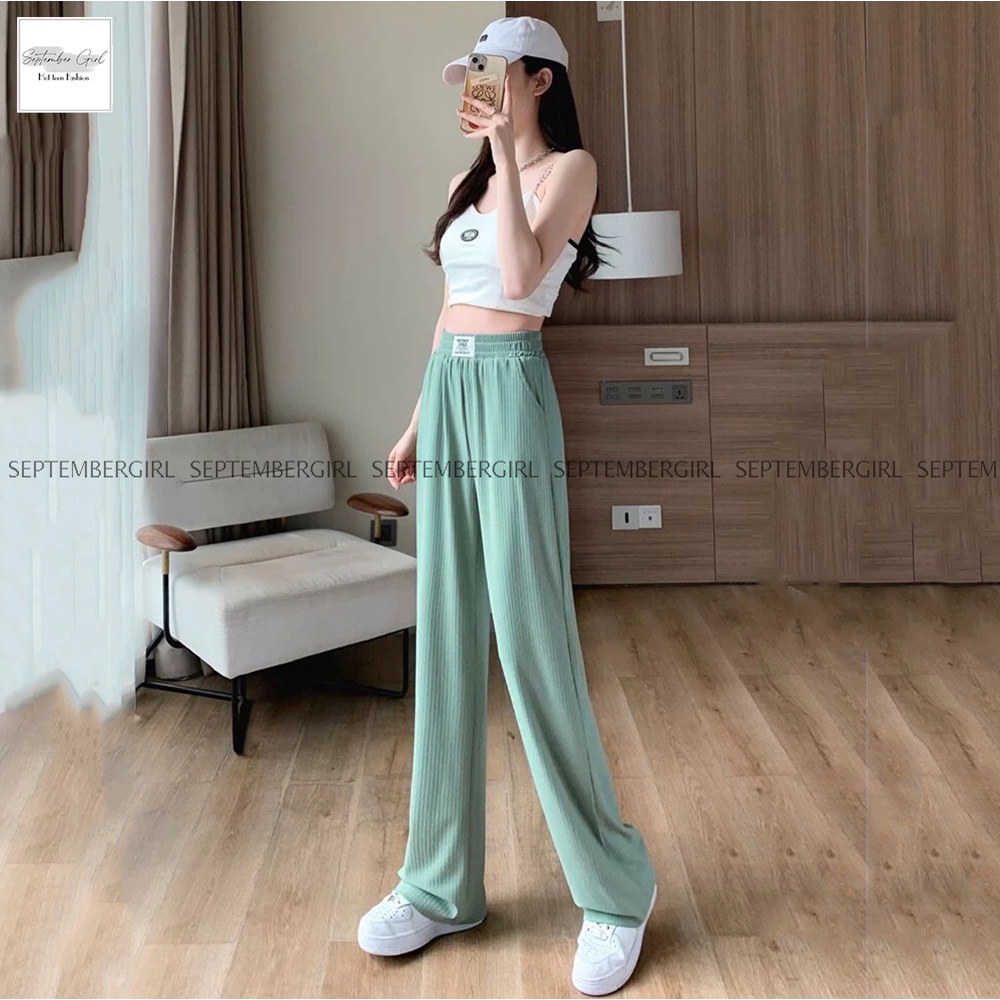 Quần Ống Suông Rộng Hách Dáng Quần Culottes Nữ Chất Len Tăm *FREESHIP* Thời Trang SEPTEMBERGIRL - QUAN NU 002V2