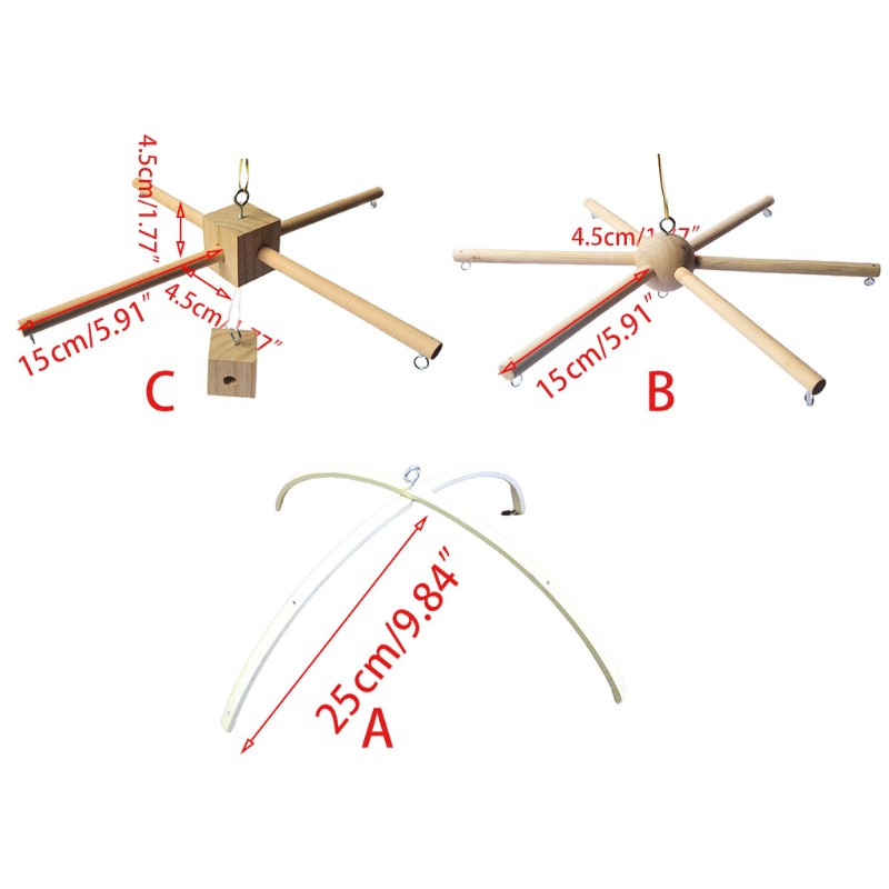 Móc Treo Đồ Gắn Nôi Em Bé Bằng Gỗ DIY Tiện Dụng