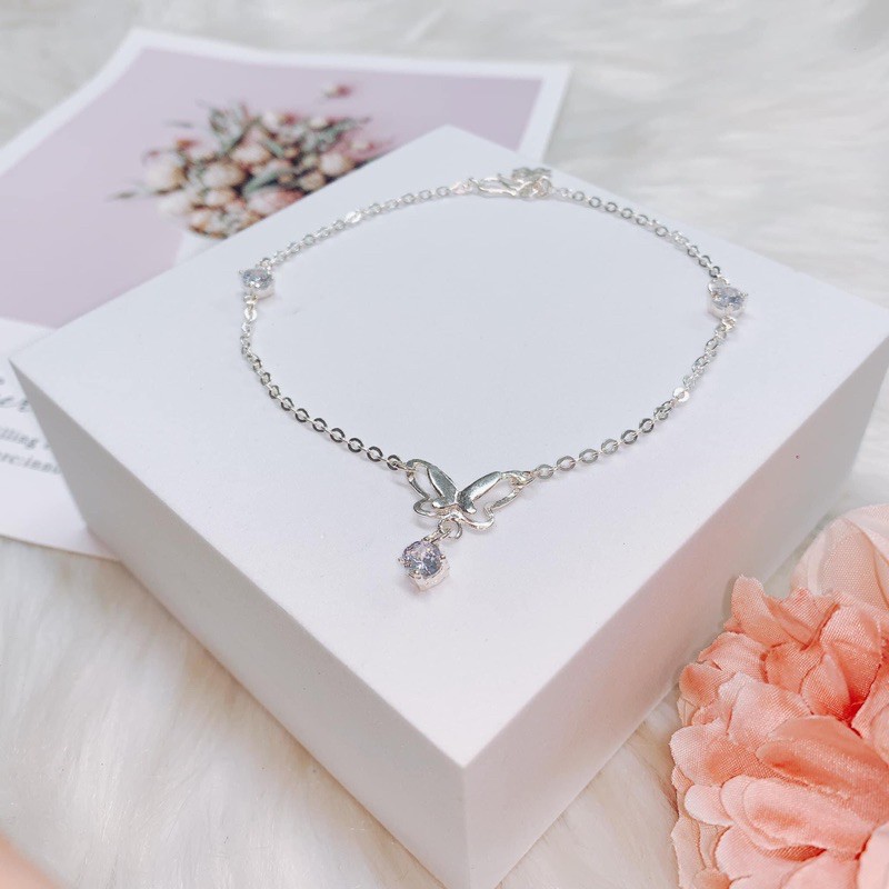 Lắc chân bạc nữ 925 cao cấp hình chú bướm | BigBuy360 - bigbuy360.vn