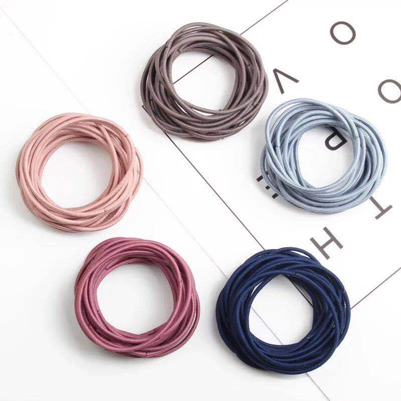 Dây Chun buộc tóc Hàn Quốc đủ màu Túi zip 100 dây