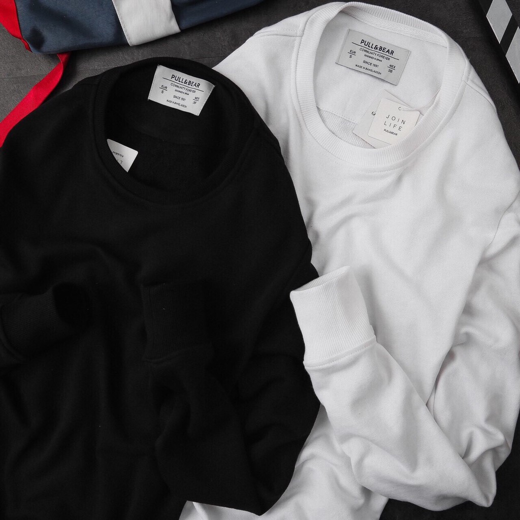 [ SALE ] Áo nỉ thu đông - Pull Bear - Chất nỉ dày đẹp nhiều màu - cổ tròn | BigBuy360 - bigbuy360.vn