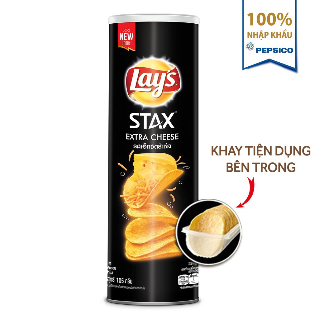 Bánh Snack Khoai Tây Miếng Lay's Stax Thái Hộp 105g nhiều vị