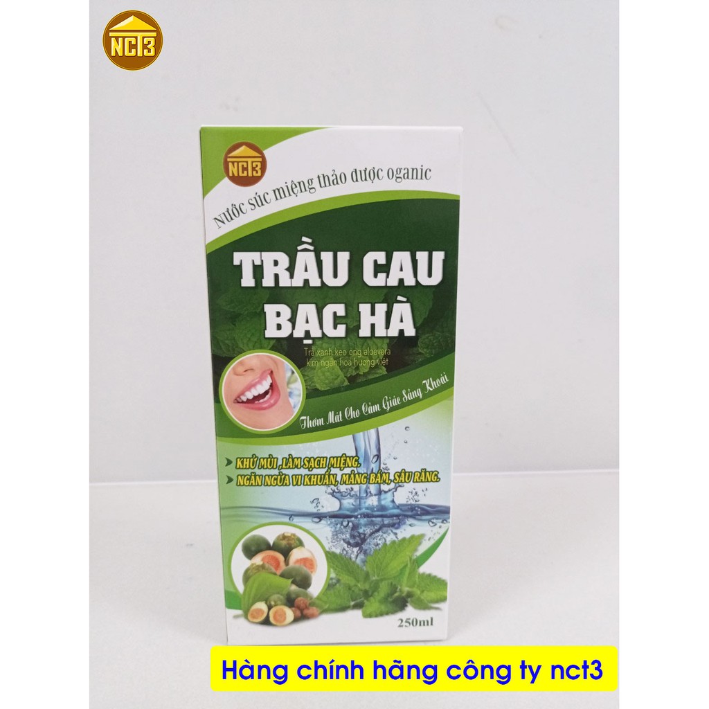 ( Bán Giá Sỉ ) Nước Súc Miệng Thảo Dược Trầu Cau Bạc Hà Công ty NCT3 - Hơi Thở Thơm Mát, Sảng Khoái, Tự Tin