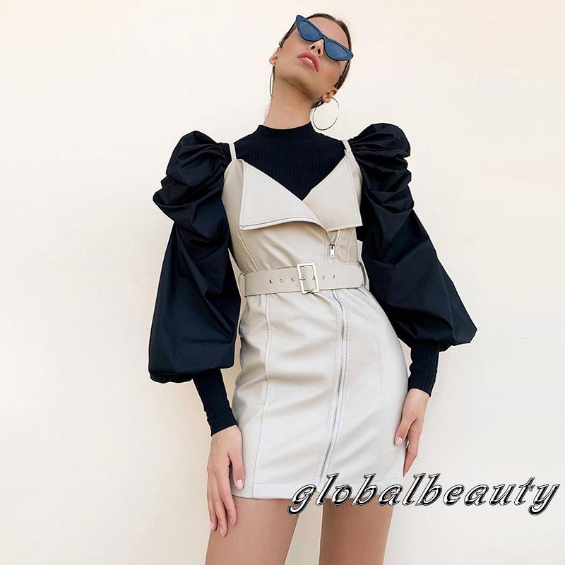 ☛✈ღFashion Womens Puff Sleeve Jumper Ladies Casual High Round Tops T-Shirt Blouse | BigBuy360 - bigbuy360.vn
