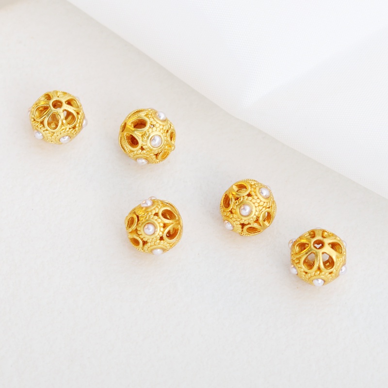 Hạt Xỏ Lỗ Bằng Đồng Mạ Vàng 18K Hình Vỏ Sò Dùng Làm Trang Sức diy