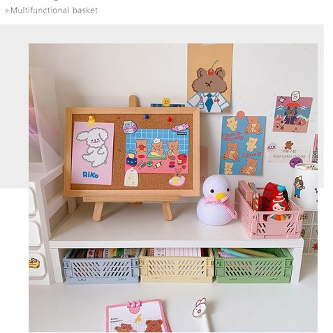 Giỏ Nhựa/ Khay nhựa/ Rổ Mini Gấp Gọn Đựng Vật Dụng Tiện Lợi