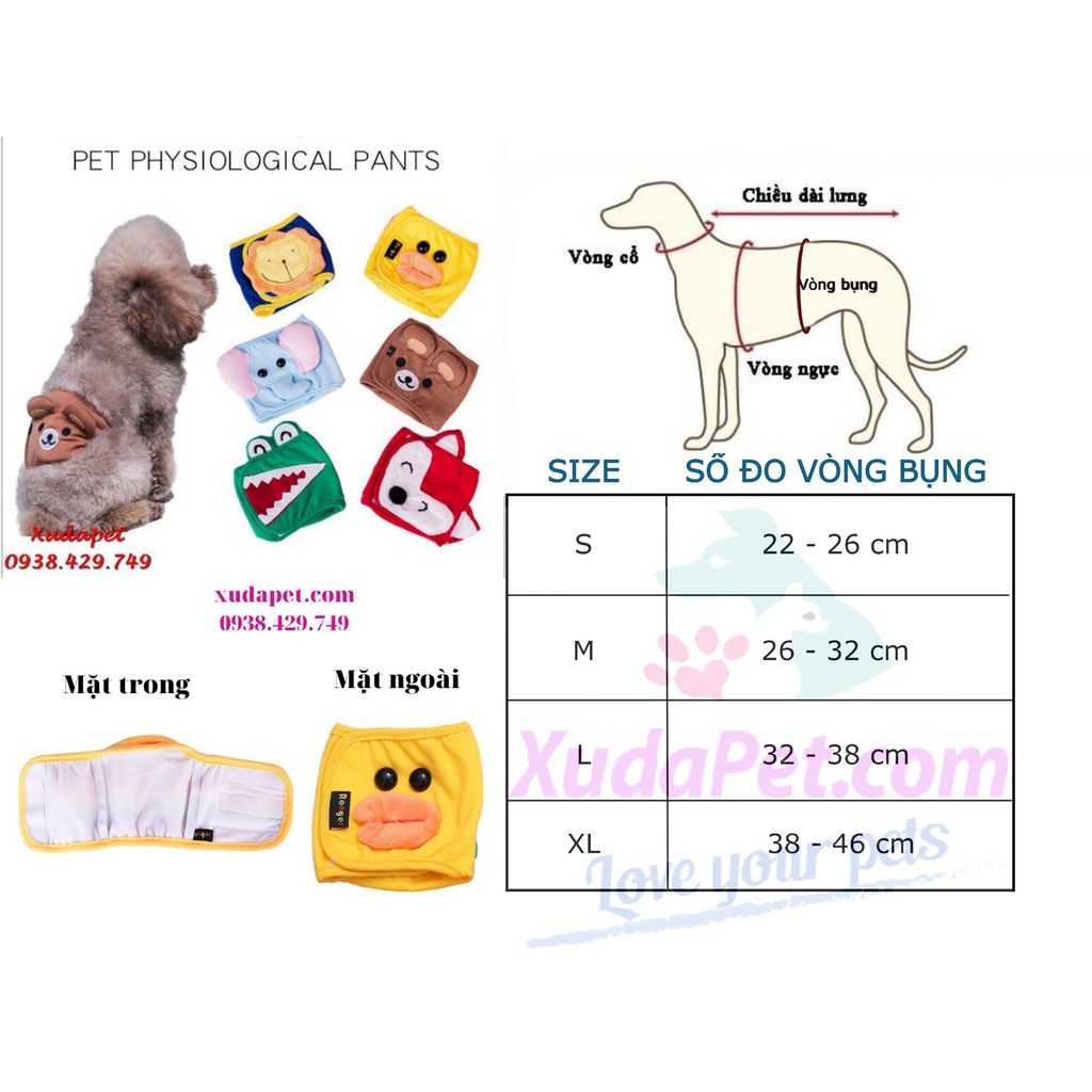 [MUA NHIỀU GIÁ RẺ] TÃ QUẦN SINH LÝ CHÓ ĐỰC ĐA MÀU XUDAPET(GIAO MÀU NGẪU NHIÊN) - SP000544