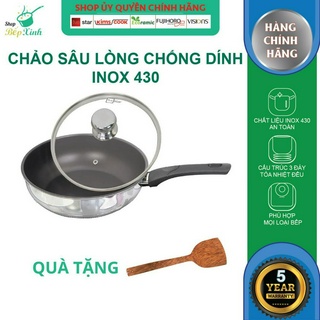 Chảo chống dính sâu lòng đày từ cao cấp Fivestar 22cm - 24cm - 26cm - 28cm , tặng 1 sạn dừa