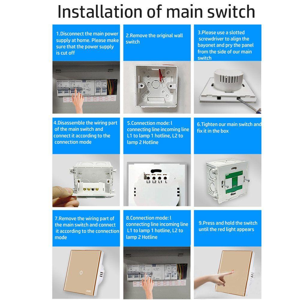 YEW Công Tắc Đèn Cảm Ứng 1 / 2 / 3 Gang 1 Chiều
