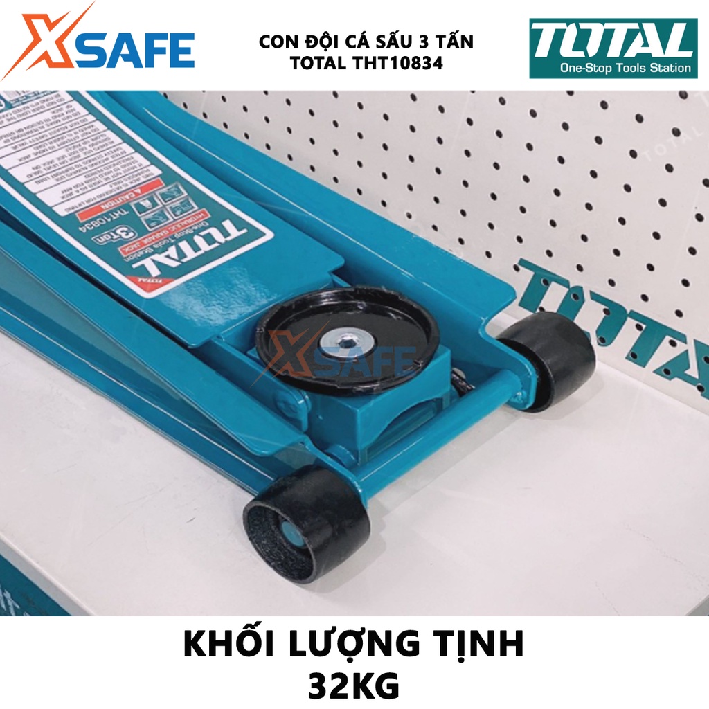 Đội cá sấu 3 tấn TOTAL THT10834 Con đội nâng ô tô nâng tối thiểu 85mm, tối đa 515mm dùng trong sửa chữa, làm lốp xe ô tô
