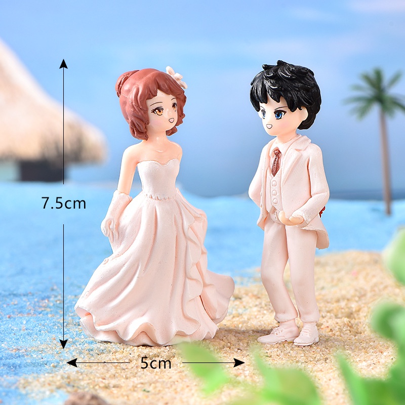 [HÀ NỘI] Set 2 tượng mini cặp đôi cầu hôn, tượng trang trí decor cute, trang trí nhà cửa để bàn, trang trí tiểu cảnh