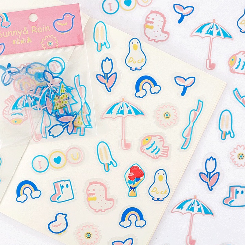 Sticker dán hoạt hình siêu cute dễ thương dán sổ, dán điện thoại đẹp