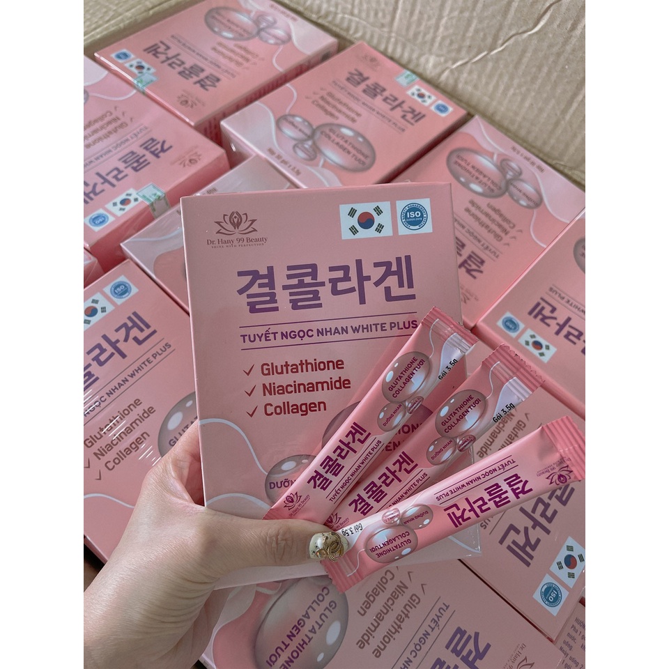 Collagen Tuyết Ngọc Nhan Hoàn Nguyễn x10 Dưỡng Trắng , mờ nám -  Collagen Truyền Trắng Hany Hộp 30 gói