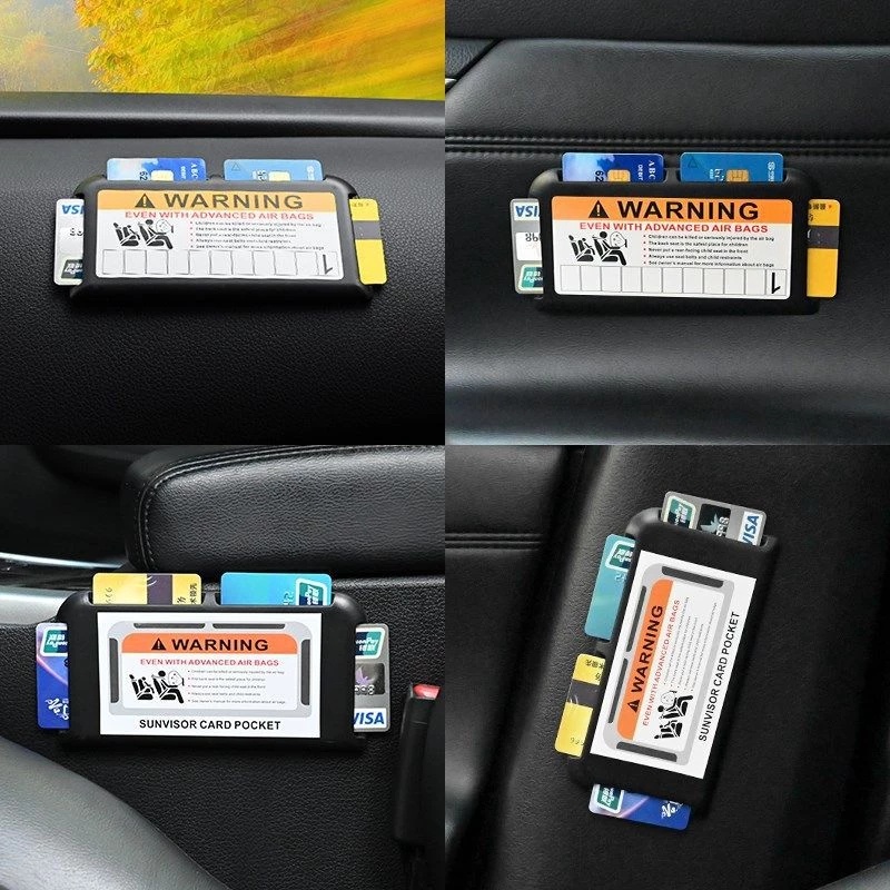 1Pc Paste Type Car Sun Visor Card Storage Holder / Auto Car-styling IC Card Organizer Bag