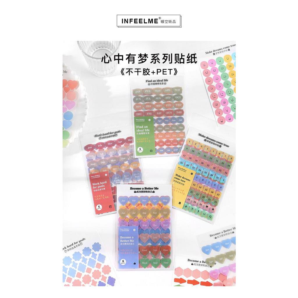 Set 6 Nhãn Dán Trang Trí Sổ Lưu Niệm