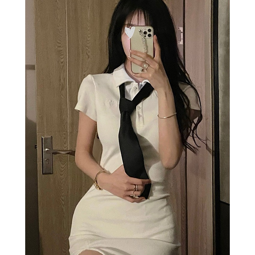 Đầm Polo body xẻ tà tay ngắn tôn dáng - 2021 | BigBuy360 - bigbuy360.vn
