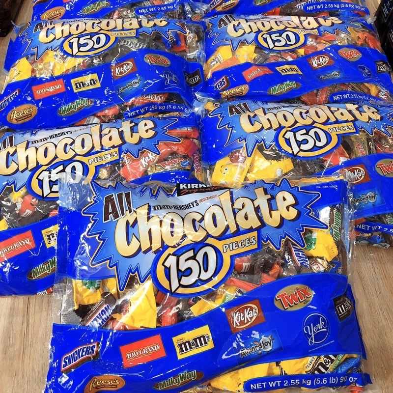 Kẹo Socola tổng hợp 150 viên Kirkland All Chocolate của Mỹ 2,55kg