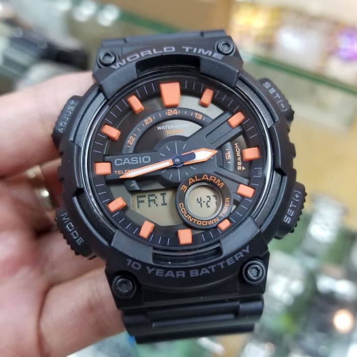 Đồng hồ nam dây nhựa Casio Anh Khuê AEQ-110W-1A2VDF