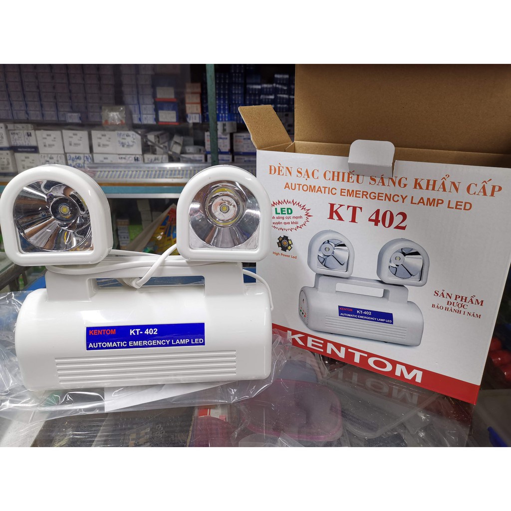 ⚡HÀNG CHÍNH HÃNG⚡ Đèn sạc khẩn cấp Led KenTom 402 Siêu Sáng - Đèn thoát hiểm Kentom - Ánh sáng vàng