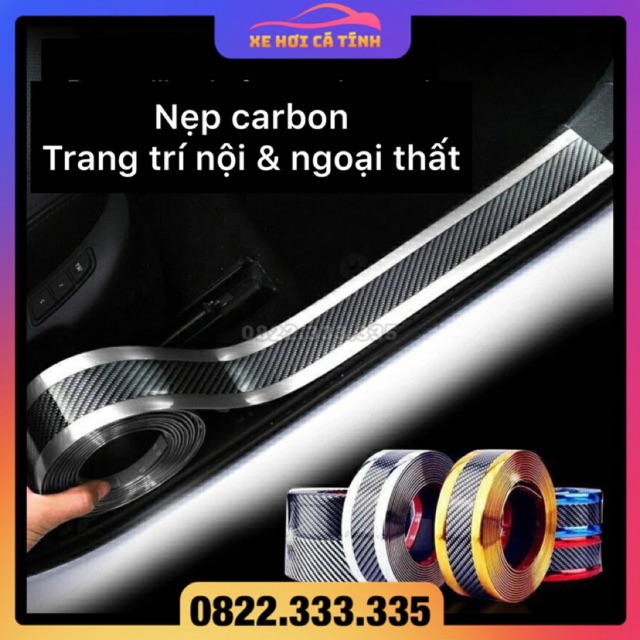 Cuộn nẹp cao su Carbon bảo vệ trang trí ô tô đơn giá tính theo m